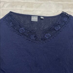 Navy blue three quarter length sleeve shirt